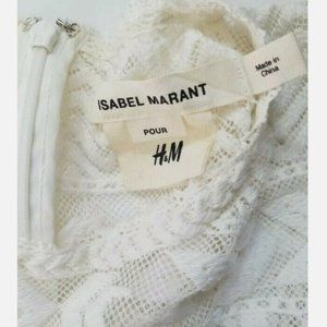 Isabel Marant Pour HM Ivory Lace Size 2 Long Sleeve Tunic Top Embroidered Boho